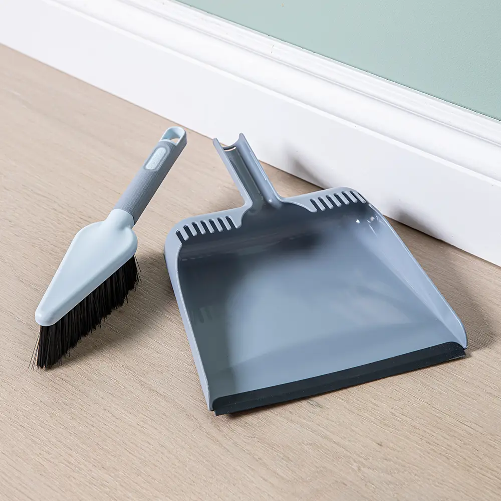 Dustpan and Brush set soft bristles clip-on compact household cleaning tool